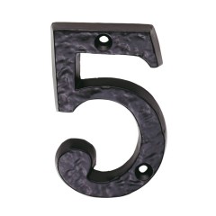 black antique door numeral