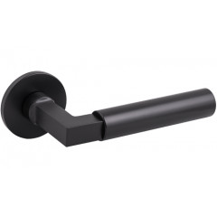 Covas Lever Handles On Rose in Matt Black