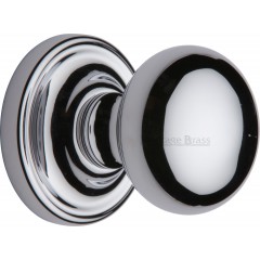 Hampstead Bun Door Knobs in Polished Chrome