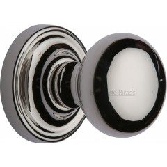 Hampstead Bun Door Knobs in Polished Nickel