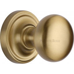 Hampstead Bun Door Knobs in Satin Brass