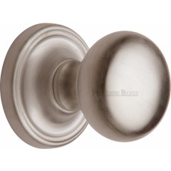 Hampstead Bun Door Knobs in Satin Nickel