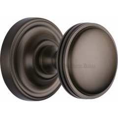 Whitehall Half Reeded Door Knobs in Matt Bronze