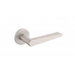 Torrao Lever Handles On Rose in Pearl Nickel