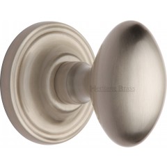 Chelsea Oval Door Knobs in Satin Nickel