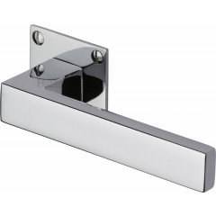 Delta Lever Handles on Slim Square Rose in Polished Chrome