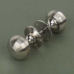 Large Beehive Period Door Knobs in Polished Nickel