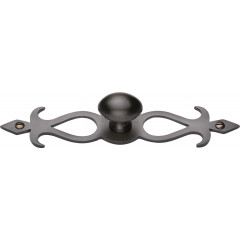 Cabinet Knobs On Decorative Backplate Matt Bronze