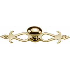 Cabinet Knobs On Decorative Backplate Polished Brass