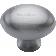 Victorian Oval Cabinet Knobs Satin Chrome