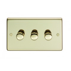 triple dimmer in polished brass