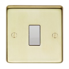 polished brass dp switch with white