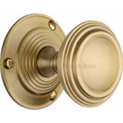 Goodrich Period Door Knobs in Satin Brass