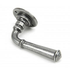 Regency Lever Handles on Rose in Pewter
