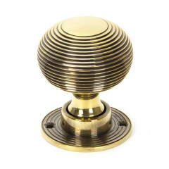 Aged Brass Beehive Mortice Or Rim Door Knobs