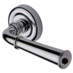 Colonial Regency Lever Handles on Rose in Polished Chrome