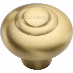 Ringed Cabinet Knobs Satin Brass