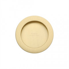 Round Pocket or Sliding door Flush Pulls Satin Brass