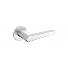 Torrao Lever Handles On Rose in Satin Chrome