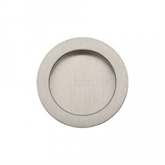 Round Pocket or Sliding door Flush Pulls Satin Nickel