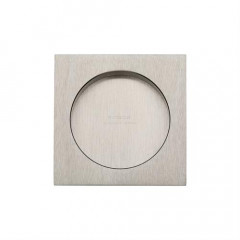 Square Pocket or Sliding door Flush Pulls Satin Nickel