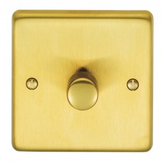 single dimmer in satin brass