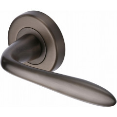 Sutton Lever Handles on Rose in Matt Bronze