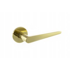 Torrao Lever Handles On Rose in Polished Brass