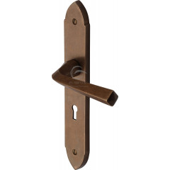 Bronze Lever Handles On Gothic Backplate