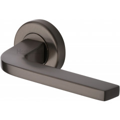 Bellagio Lever Handles on Rose in Matt Bronze