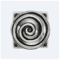 Finesse Design Pewter Swirl Knobs on Square Rose