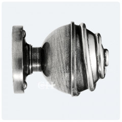 Finesse Design Pewter Swirl Knobs on Round Rose