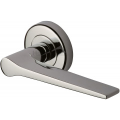 Gio Lever Handles on Rose in Polished Nickel