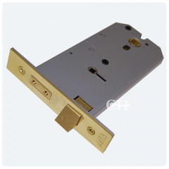 union horizontal bathroom lock polished brass