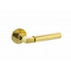 Covas Lever Handles On Rose in Raw Brass