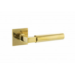Covas Lever Handles On Square Rose in Raw Brass