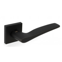 Valli Otello Lever Handles on Square Rose in Matt Black