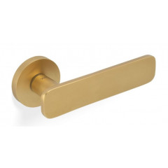 Valli H1050 Lever Handles on Round Rose in Satin Brass