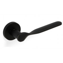 Valli H383 Lever Handles on Round Rose in Matt Black