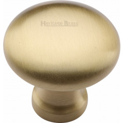 Victorian Round Cabinet Knobs Satin Brass