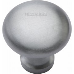 Victorian Round Cabinet Knobs Satin Chrome