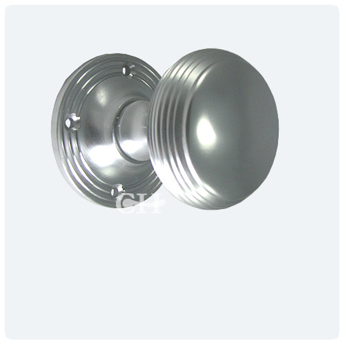 Croft 6347R Reeded Beehive Rim Door Knobs in Nickel or Chrome Cheshire