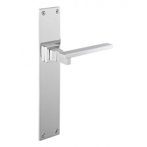 Aldaba Innova Square Flat Blade Lever Door Handles on Backplate in
