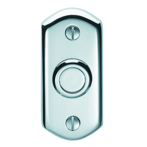 AQ31 Chrome or Satin Chrome Shaped Door Bell Push from Cheshire