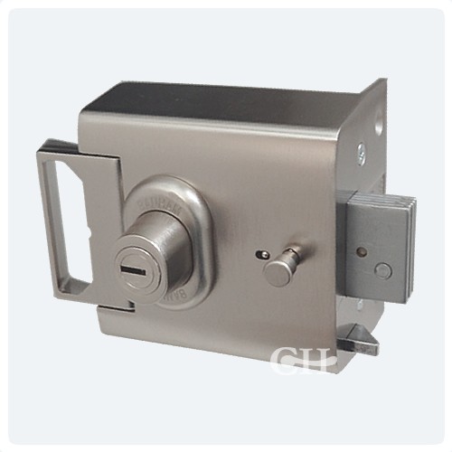 Banham L2000 Automatic Deadlocking Rim Latch in Satin Chrome from Cheshire Hardware Door