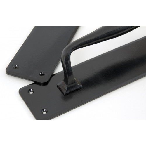 From The Anvil 33466 Black Pull Handles On Backplate Door handles