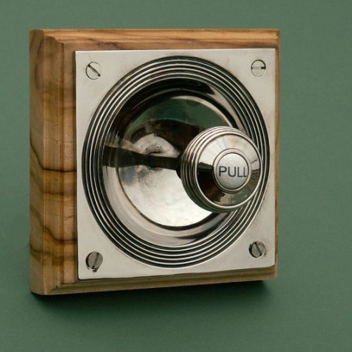 Claverley Door Bell Pulls in Aged Nickel and Porcelain from Cheshire