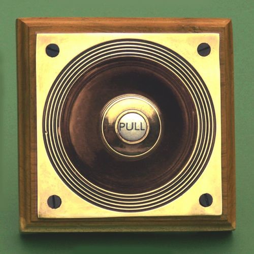 Claverley Door Bell Pull in Brass and Porcelain from Cheshire Hardware