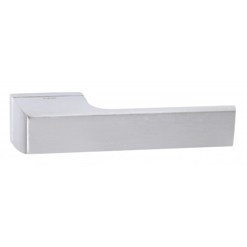Contemporary Lever Handles On Rectangular Rose Satin Chrome Door handles & door accessories