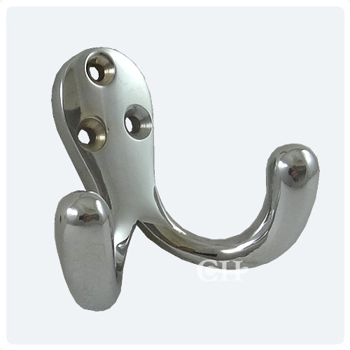 Croft 1786 Brass Chrome Nickel or Bronze Door Double Coat Hooks Door